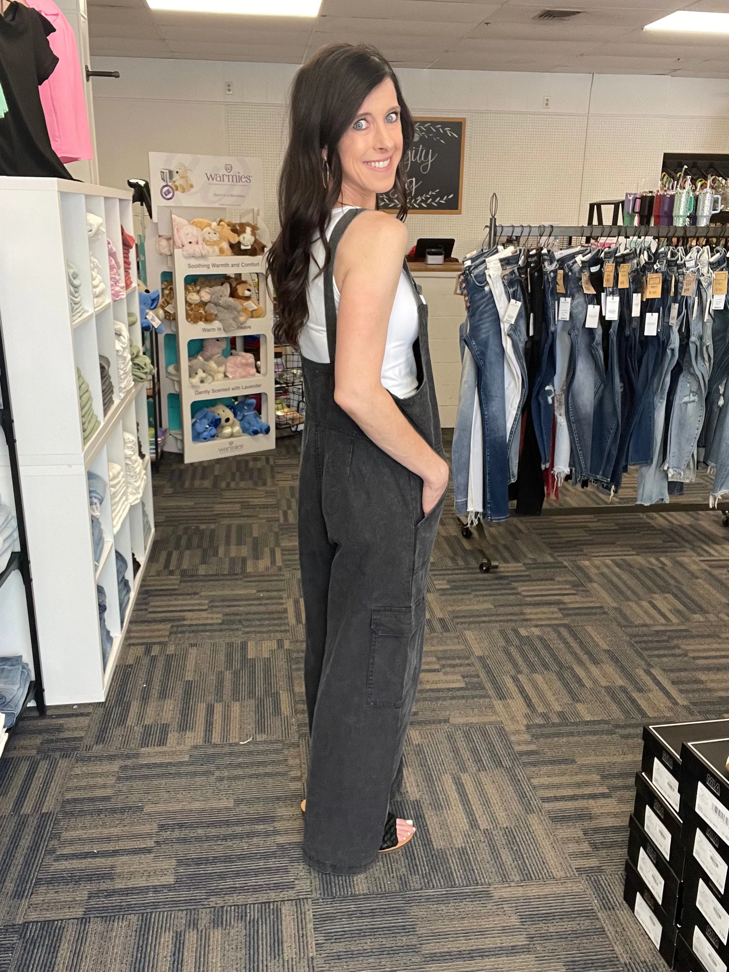 Cargo Pocket Jumpsuit-2 Colors Available