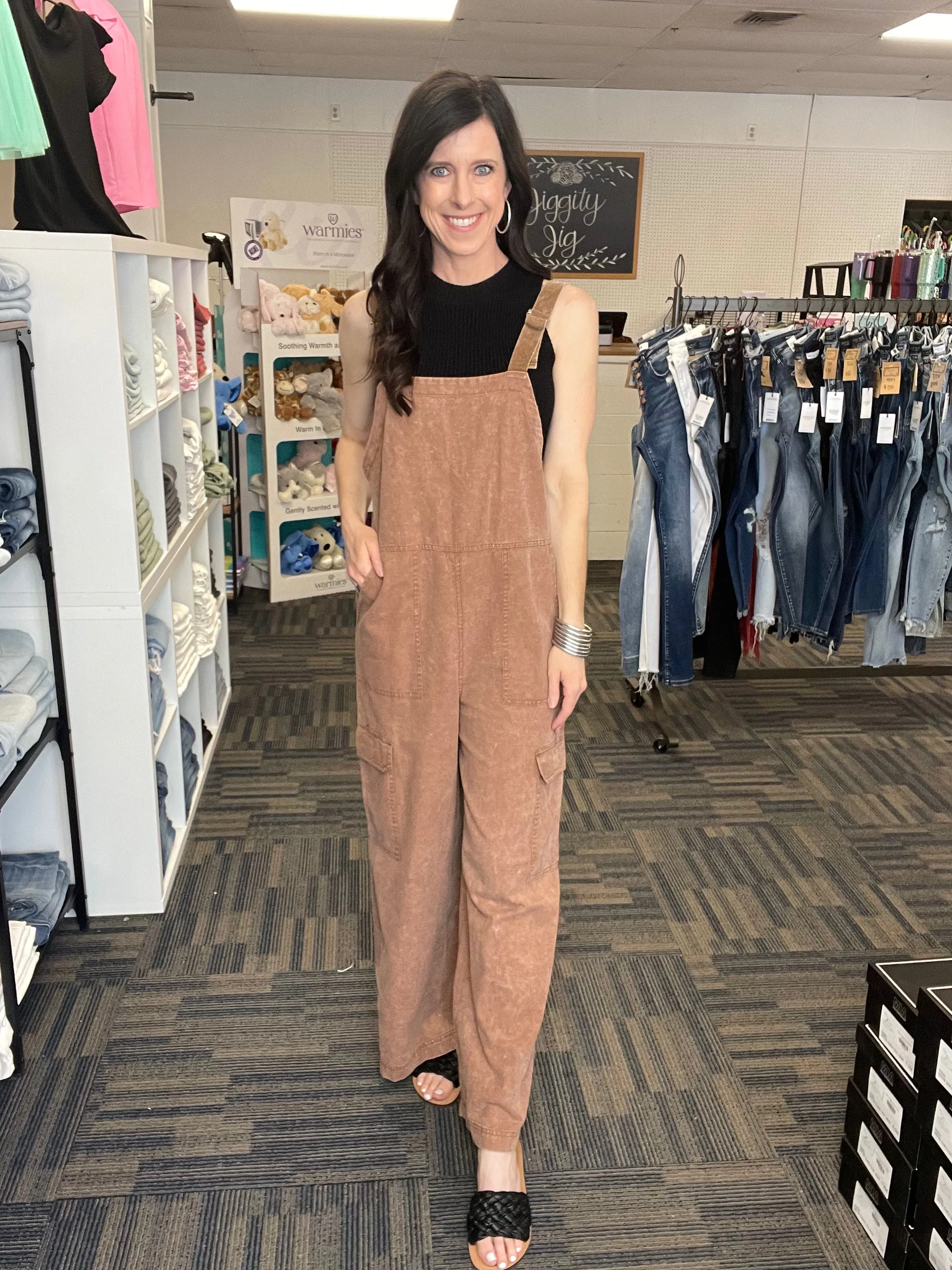 Cargo Pocket Jumpsuit-2 Colors Available