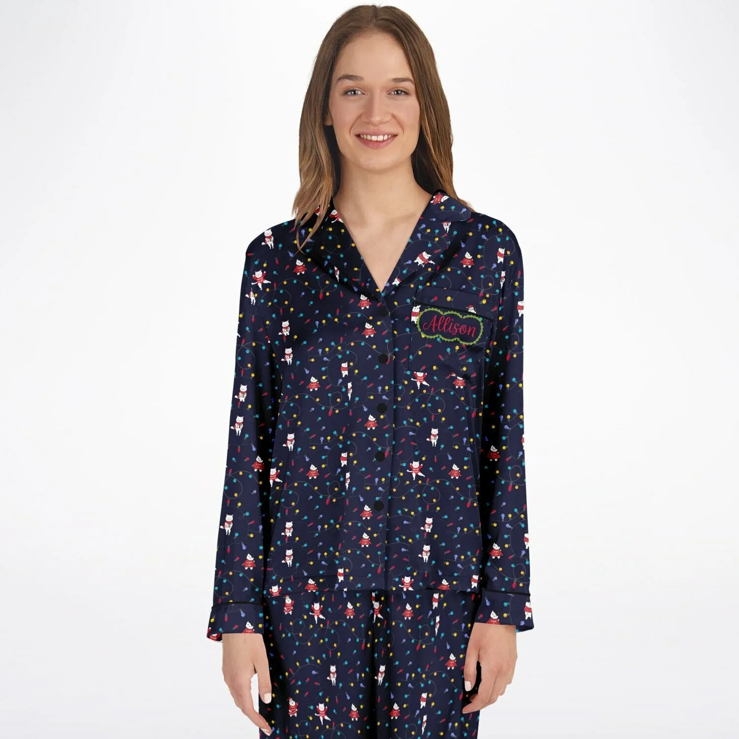 Cat's Pajama's Christmas Women's Satin Pajamas