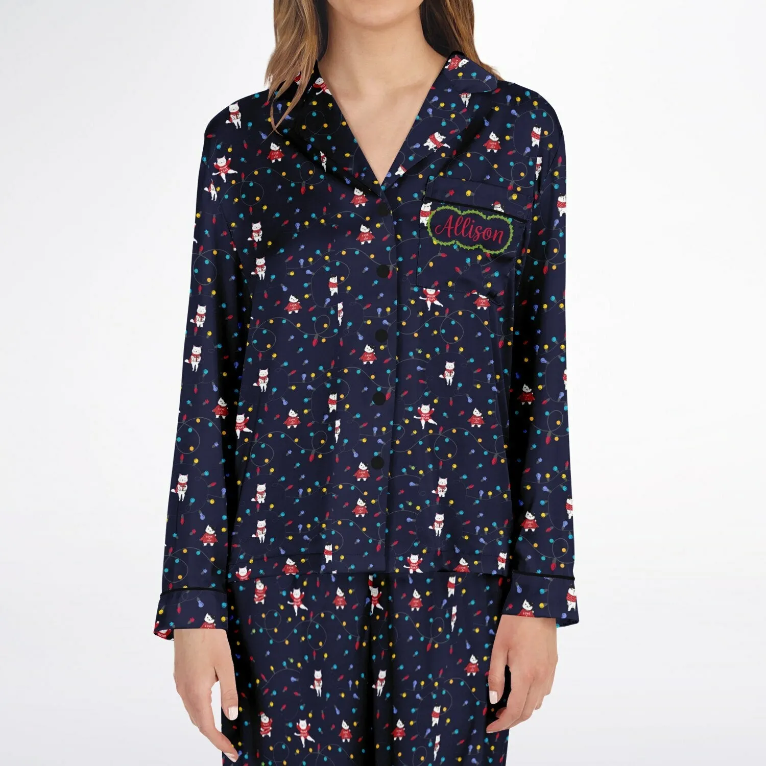 Cat's Pajama's Christmas Women's Satin Pajamas