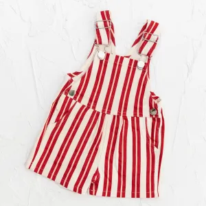 CB Red/Pink Stripe Denim Overalls