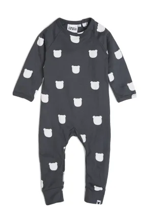 Charcoal Bear Romper