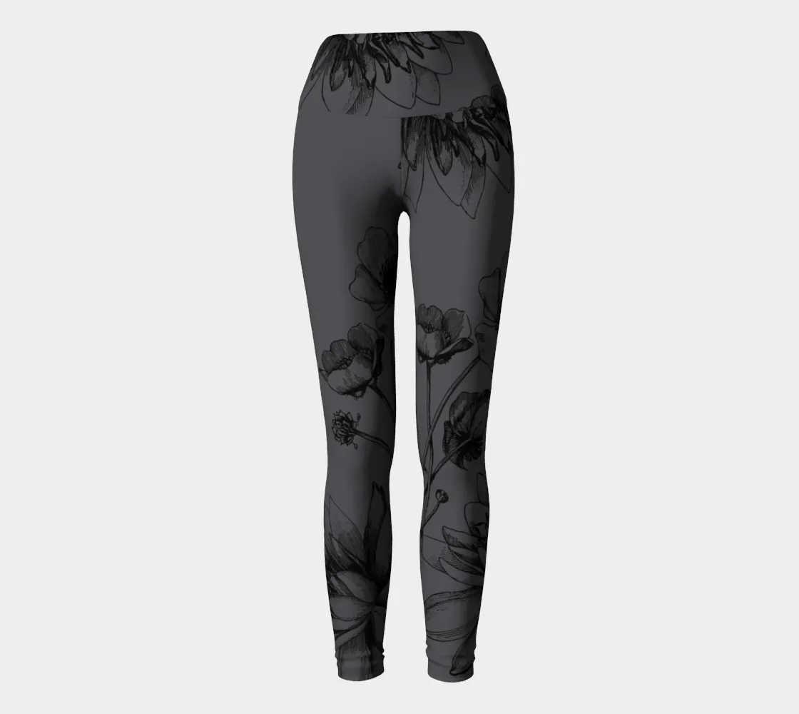 Charcoal Floral Print
