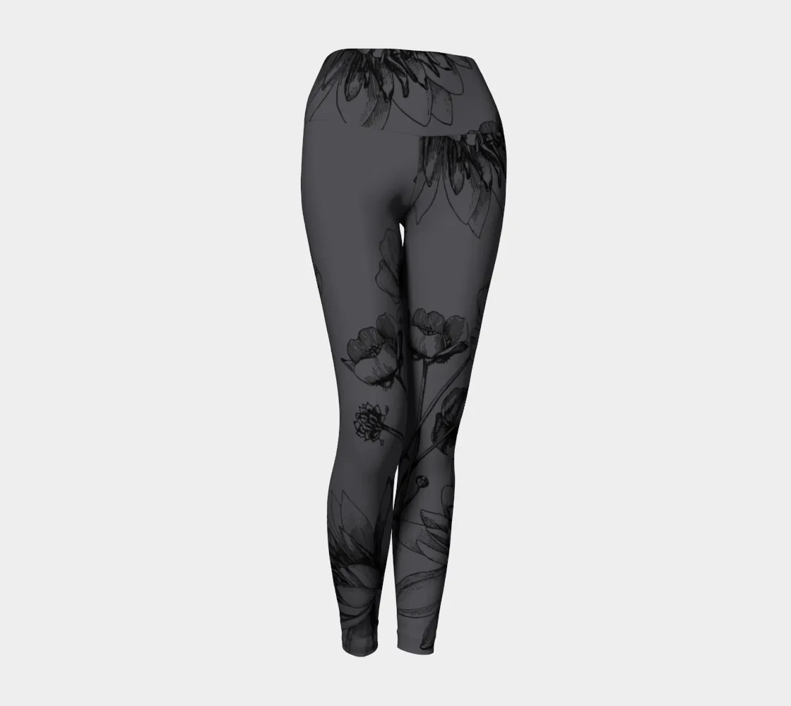 Charcoal Floral Print