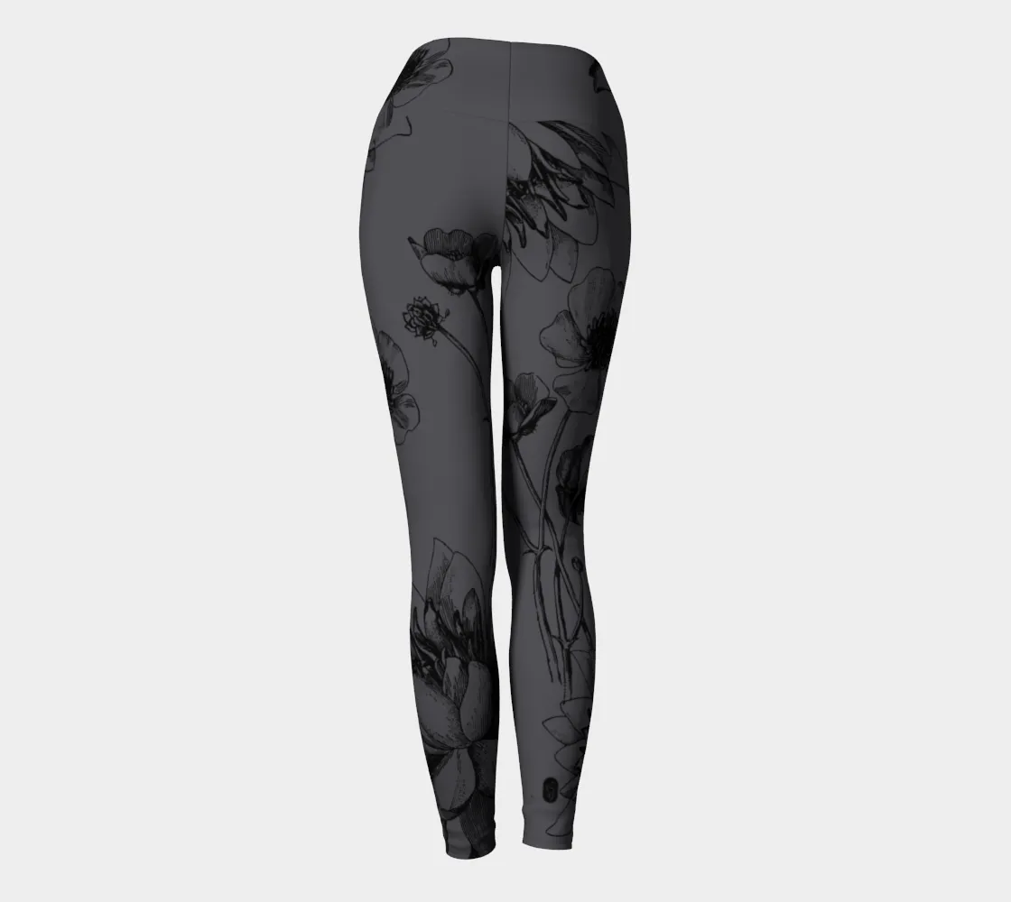 Charcoal Floral Print