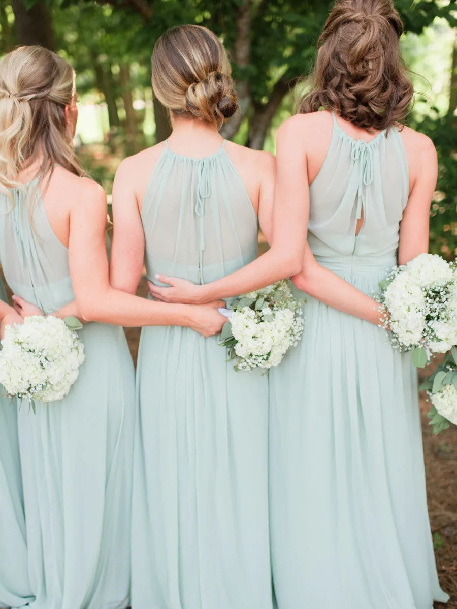 Charming Chiffon Formal Wedding Party Guest Long Bridesmaid Dresses, BG51616