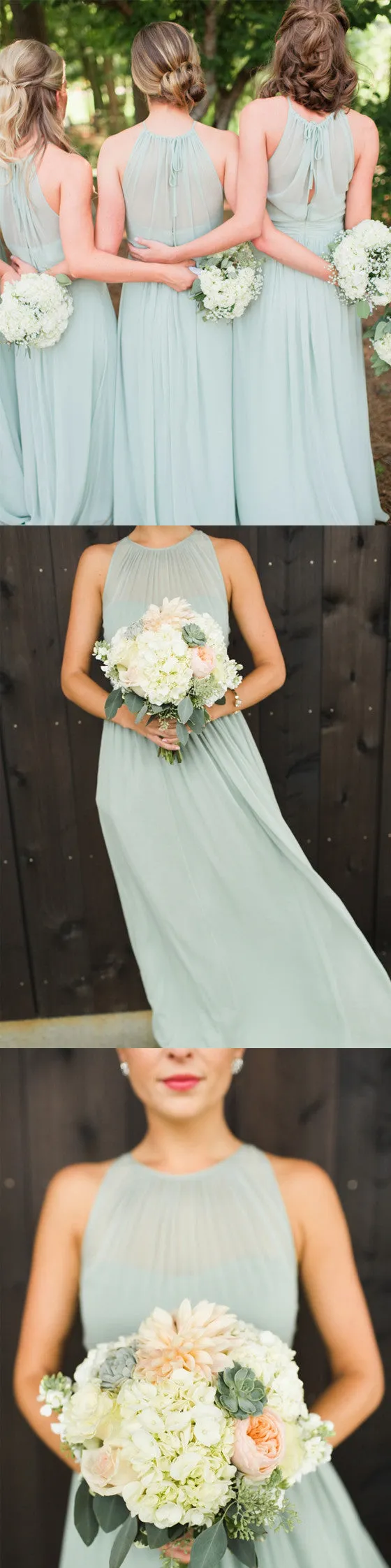 Charming Chiffon Formal Wedding Party Guest Long Bridesmaid Dresses, BG51616