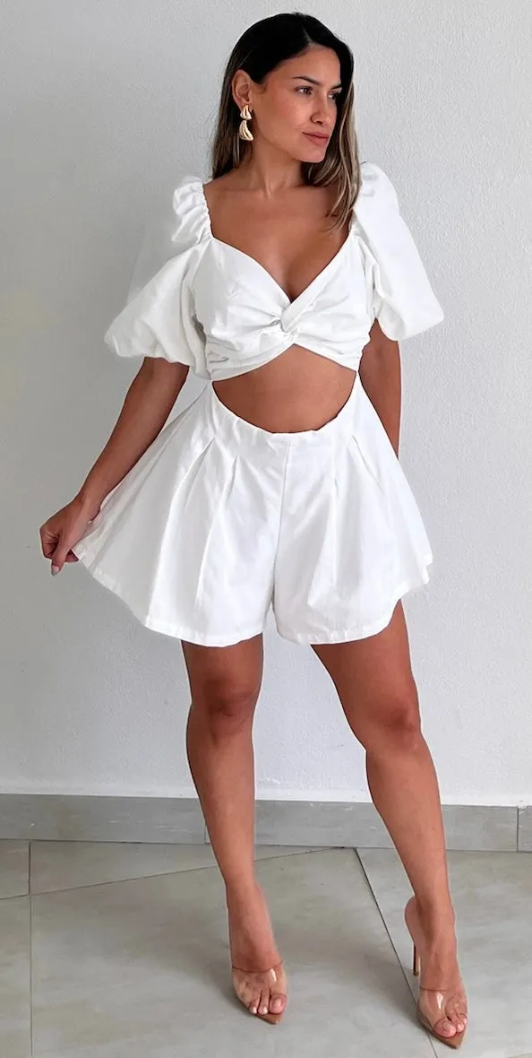 Charming Style White Cut-Out Romper