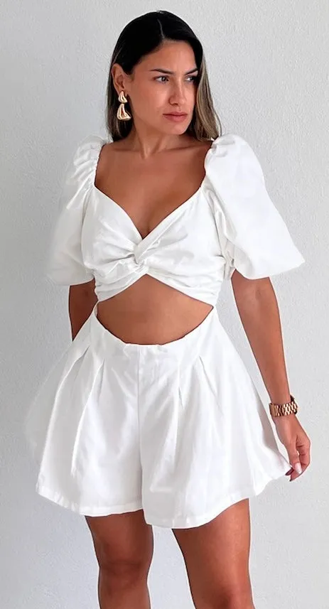 Charming Style White Cut-Out Romper