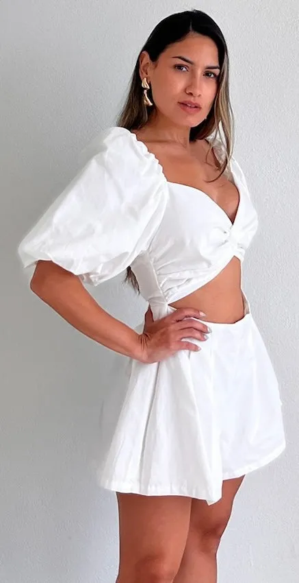 Charming Style White Cut-Out Romper