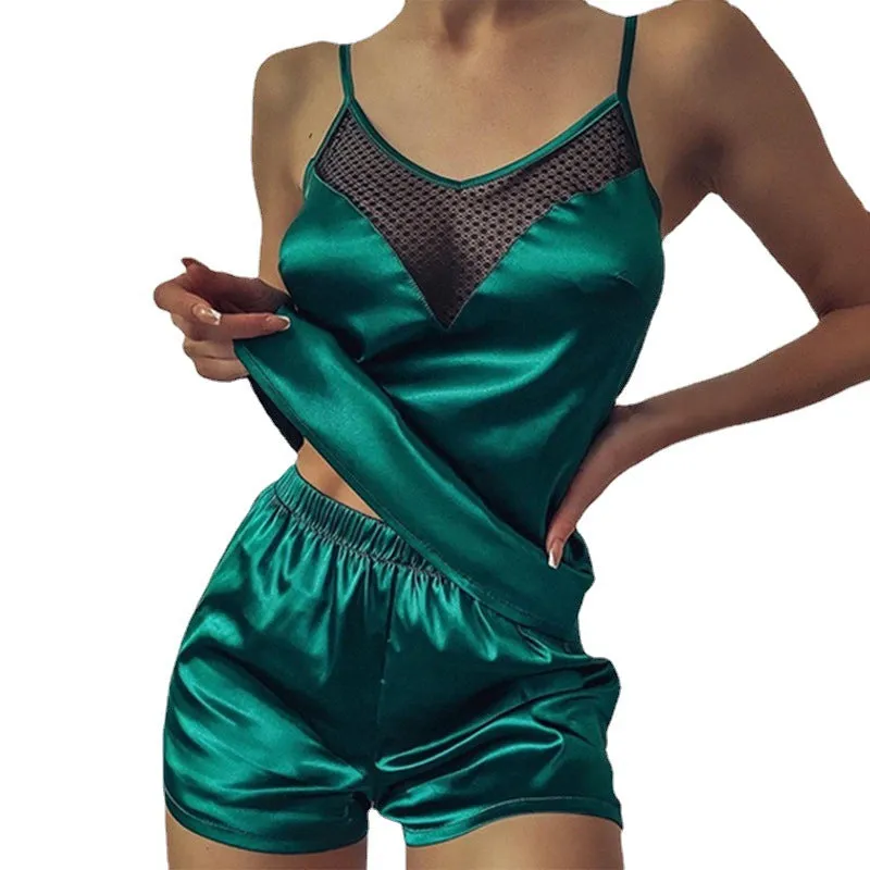 Chic Satin Two-Piece Pajama Set
