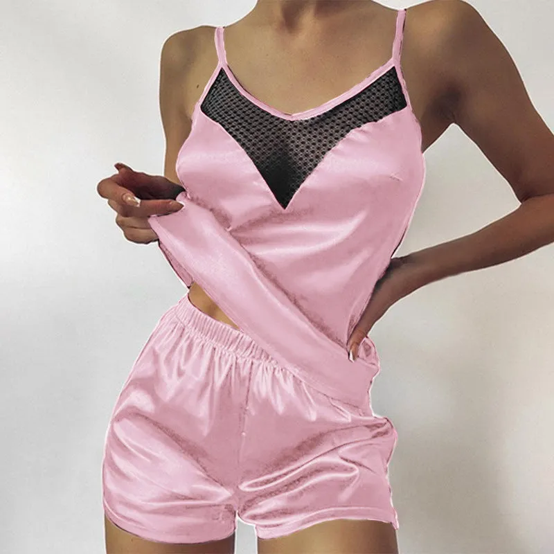 Chic Satin Two-Piece Pajama Set