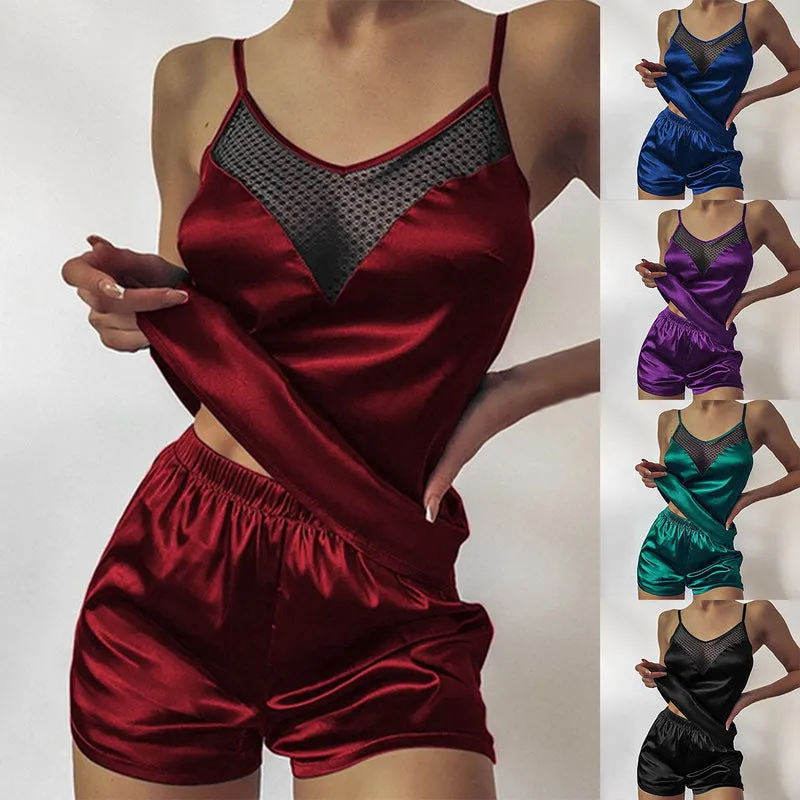 Chic Satin Two-Piece Pajama Set