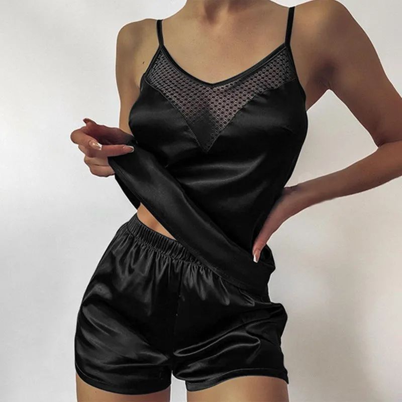 Chic Satin Two-Piece Pajama Set