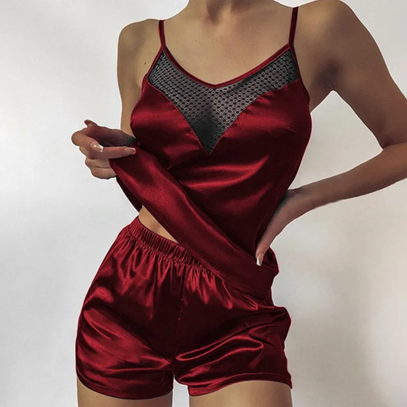 Chic Satin Two-Piece Pajama Set