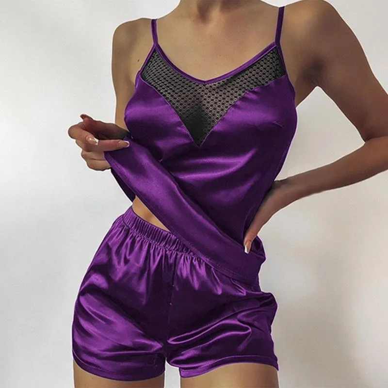 Chic Satin Two-Piece Pajama Set