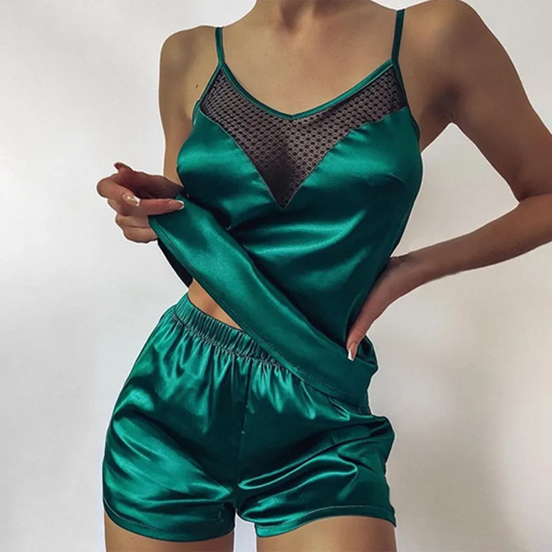 Chic Satin Two-Piece Pajama Set