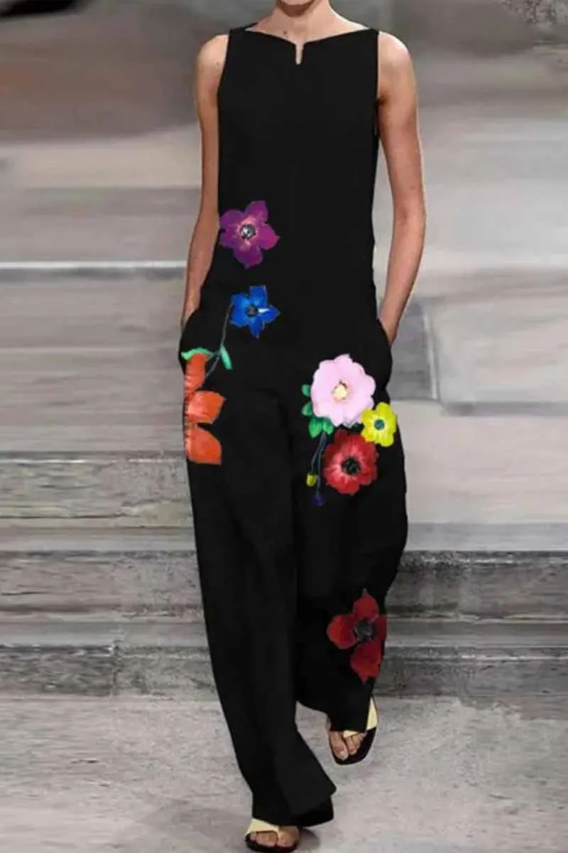 Chicindress Embroidered Cotton And Linen Jumpsuit