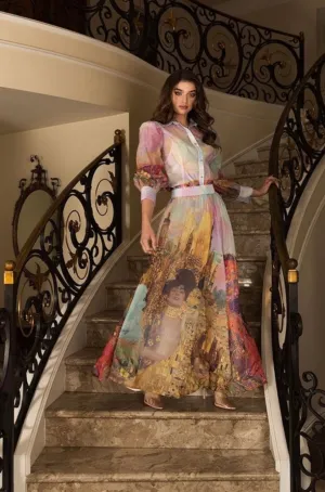 Chiffon Blouse And Maxi Skirt Set