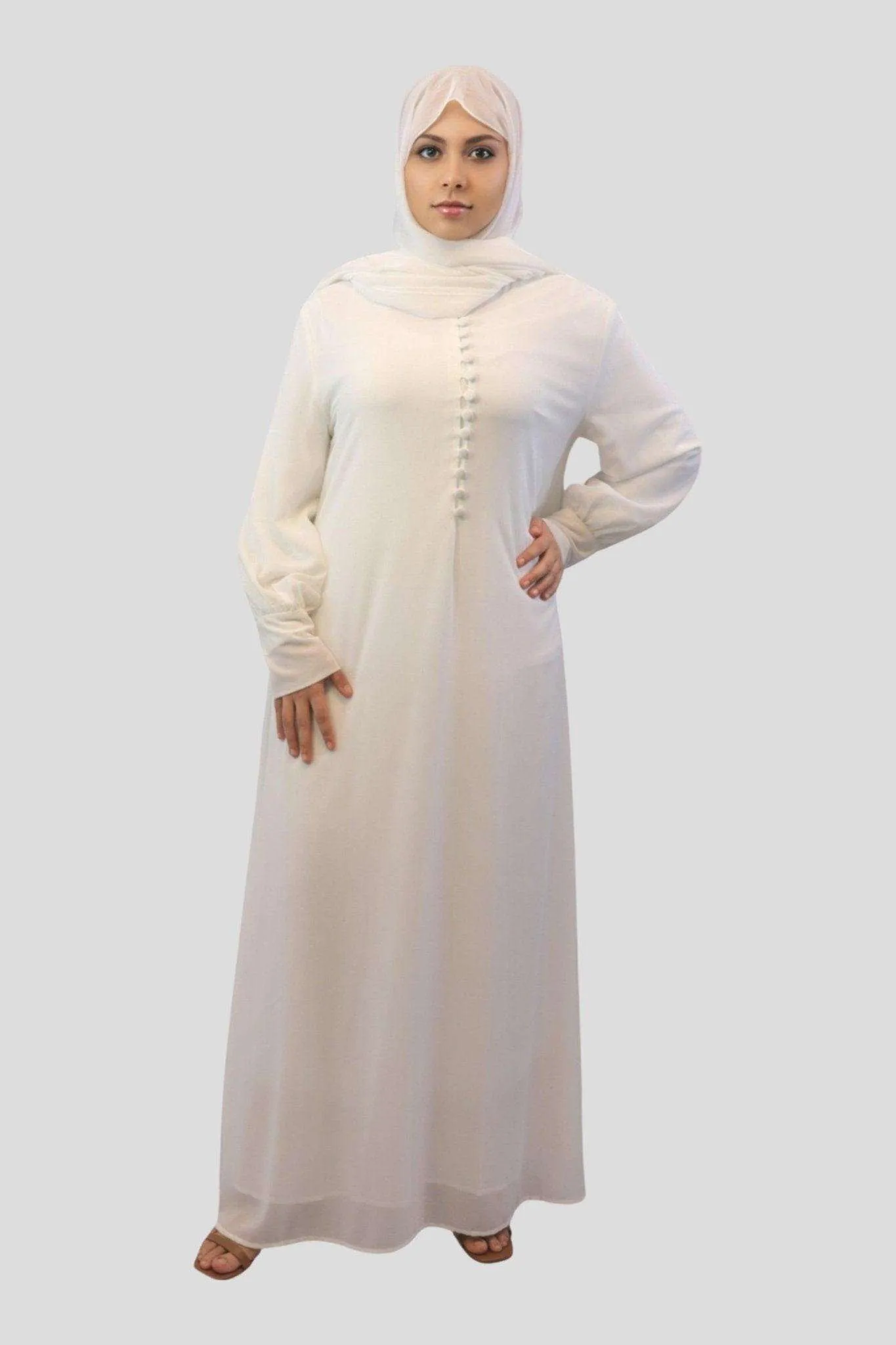 Chiffon Double Layered Maxi Dress and matching Chiffon Hijab-Grace