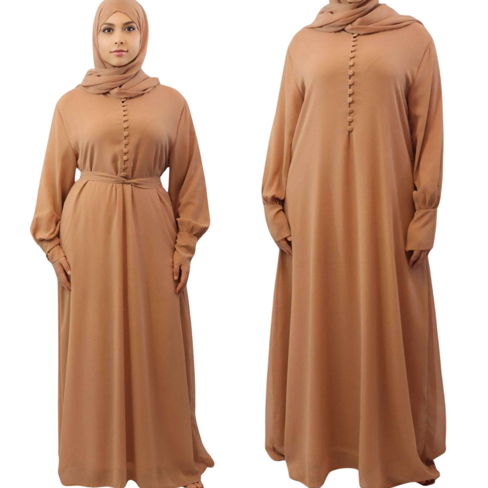 Chiffon Double Layered Maxi Dress and matching Chiffon Hijab-Grace