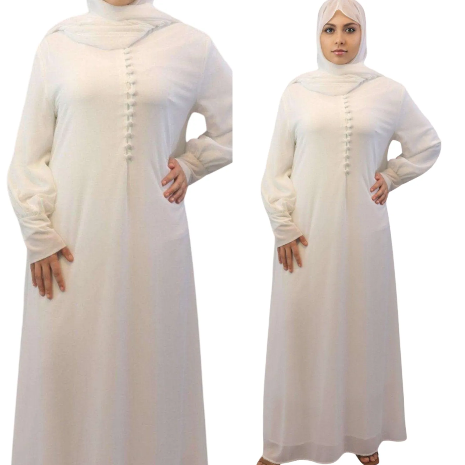 Chiffon Double Layered Maxi Dress and matching Chiffon Hijab-Grace