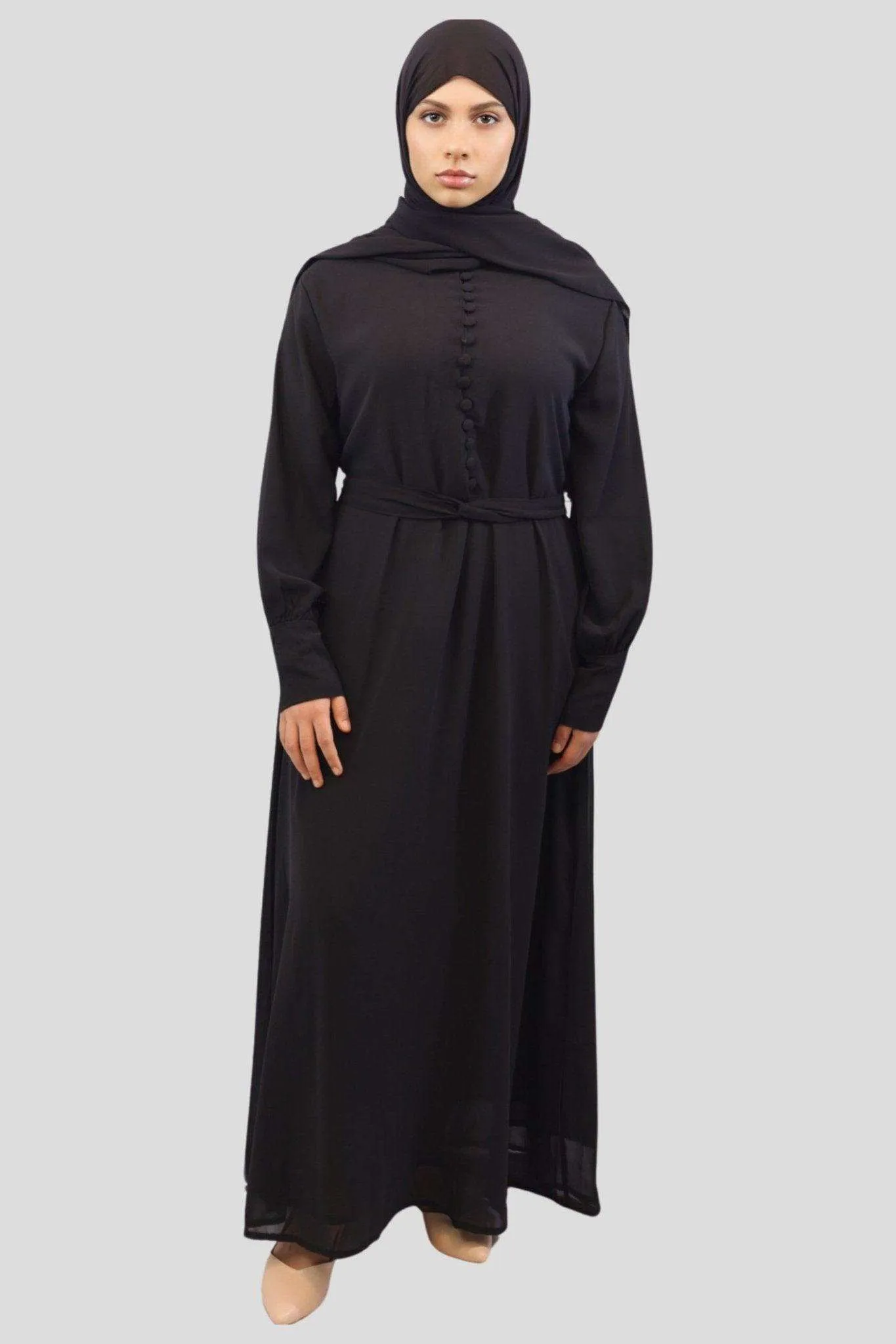 Chiffon Double Layered Maxi Dress and matching Chiffon Hijab-Grace