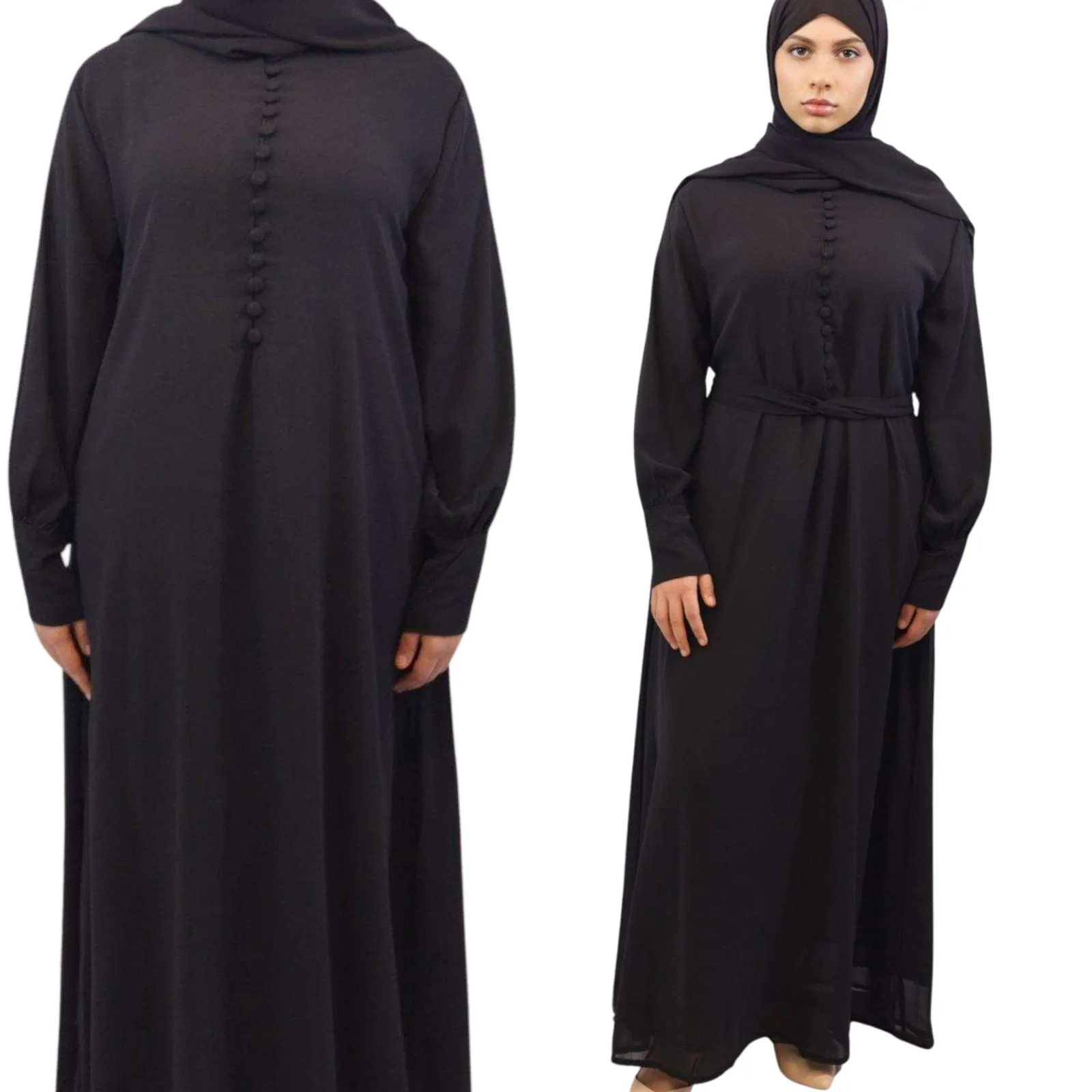Chiffon Double Layered Maxi Dress and matching Chiffon Hijab-Grace