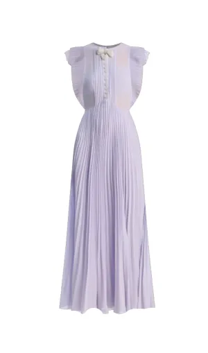 Chiffon Ruffled Maxi Dress in Lilac