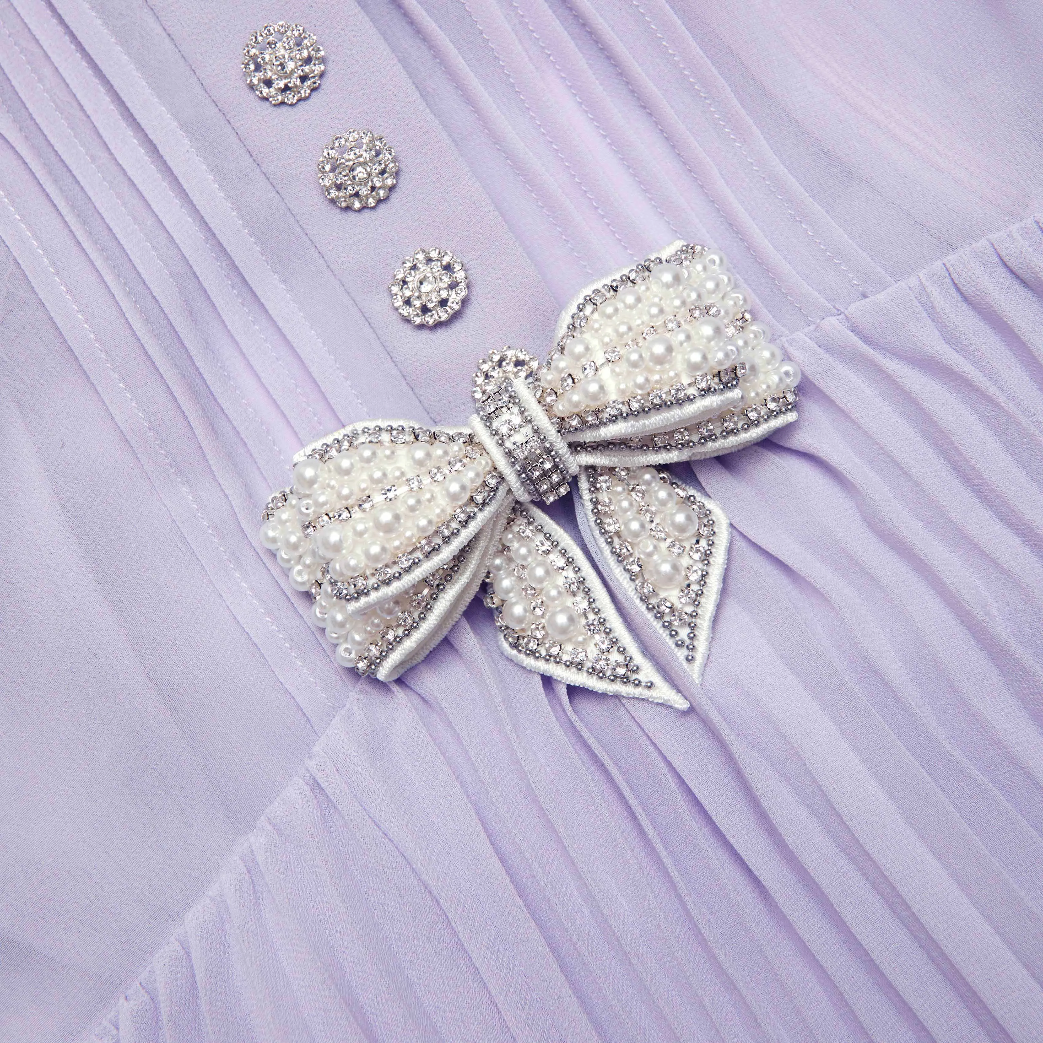 Chiffon Ruffled Maxi Dress in Lilac