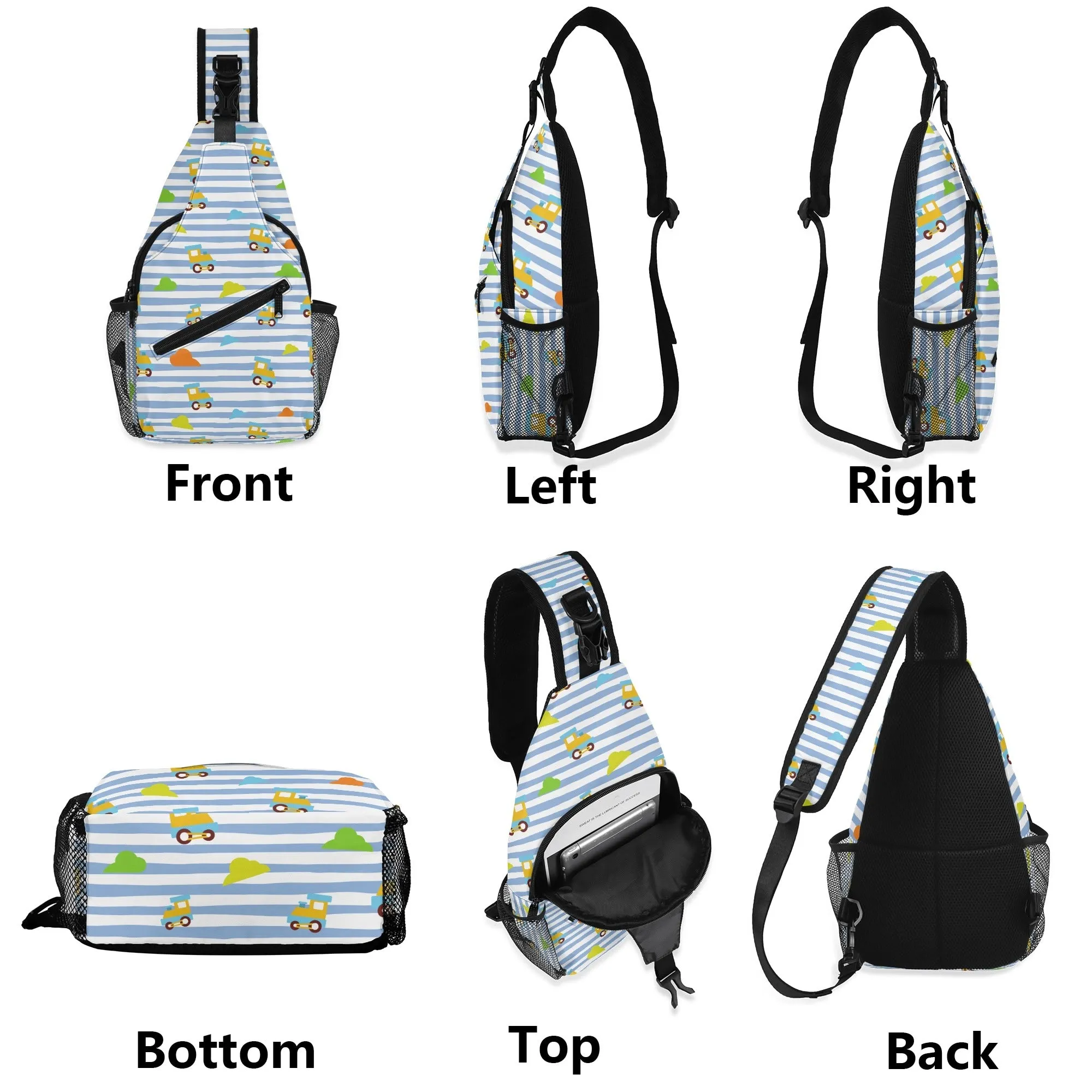 Choo-Choo Stripes Unisex Crossbody Bag