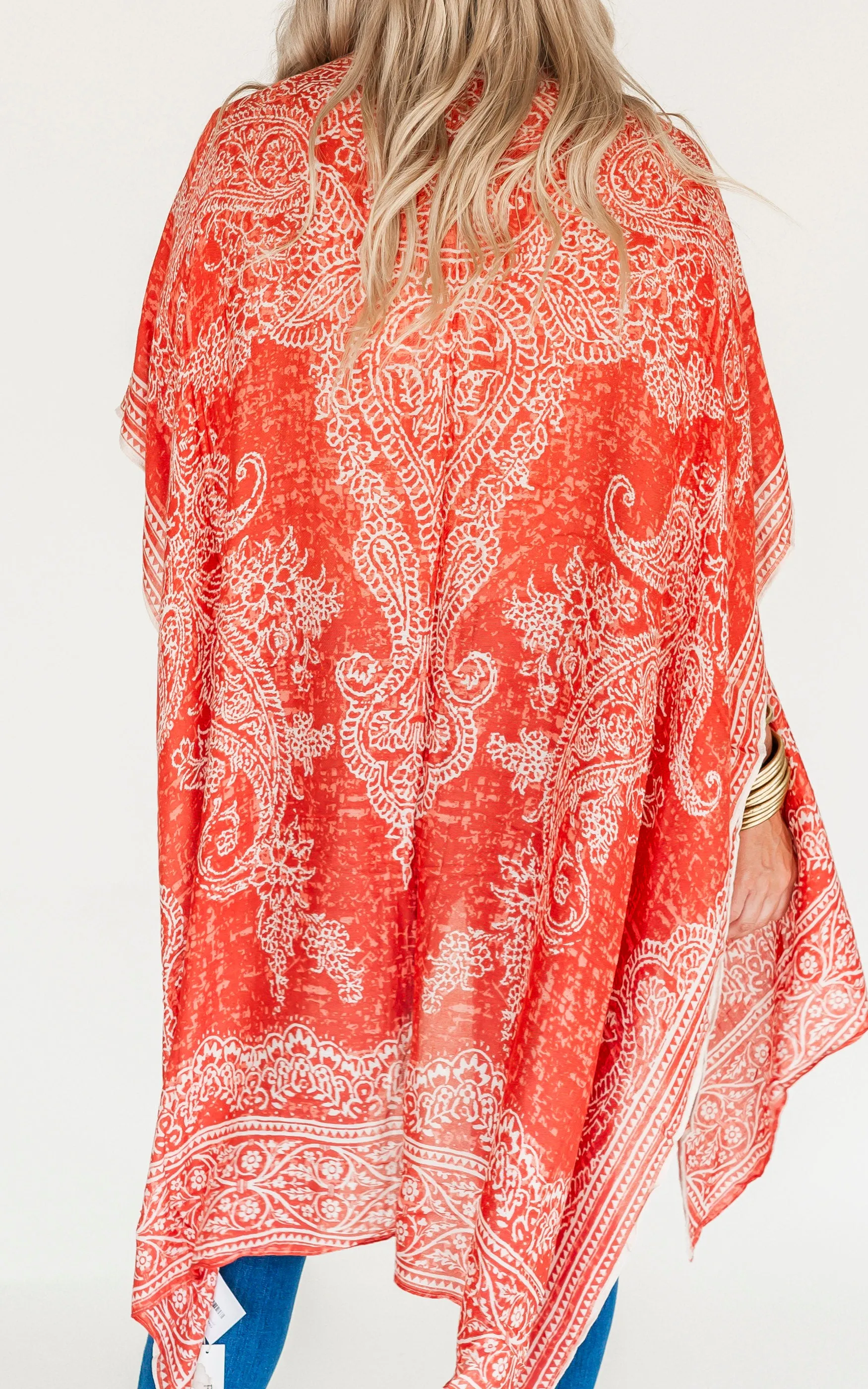 Clay Damask & Paisley Kimono - Final Sale
