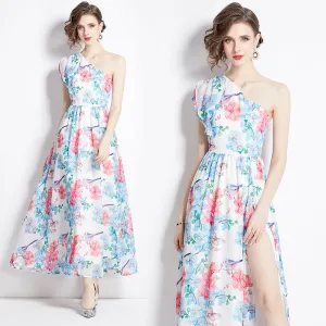 CM-DY096292 Women Elegant European Style Sleeveless High Waist Midi Dress