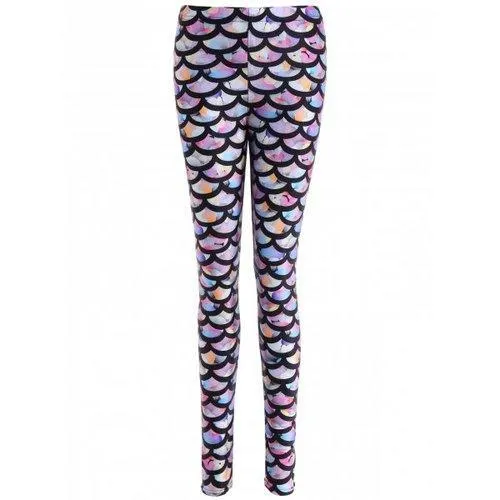 Colorful Scale Print Leggings - One Size