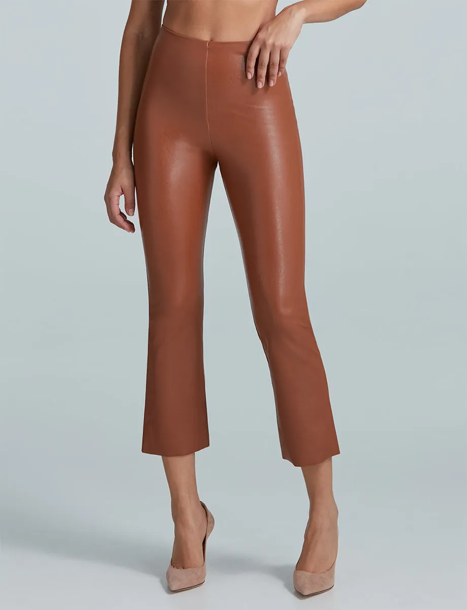 Commando | Faux Leather Crop Flare Legging {Cocoa}