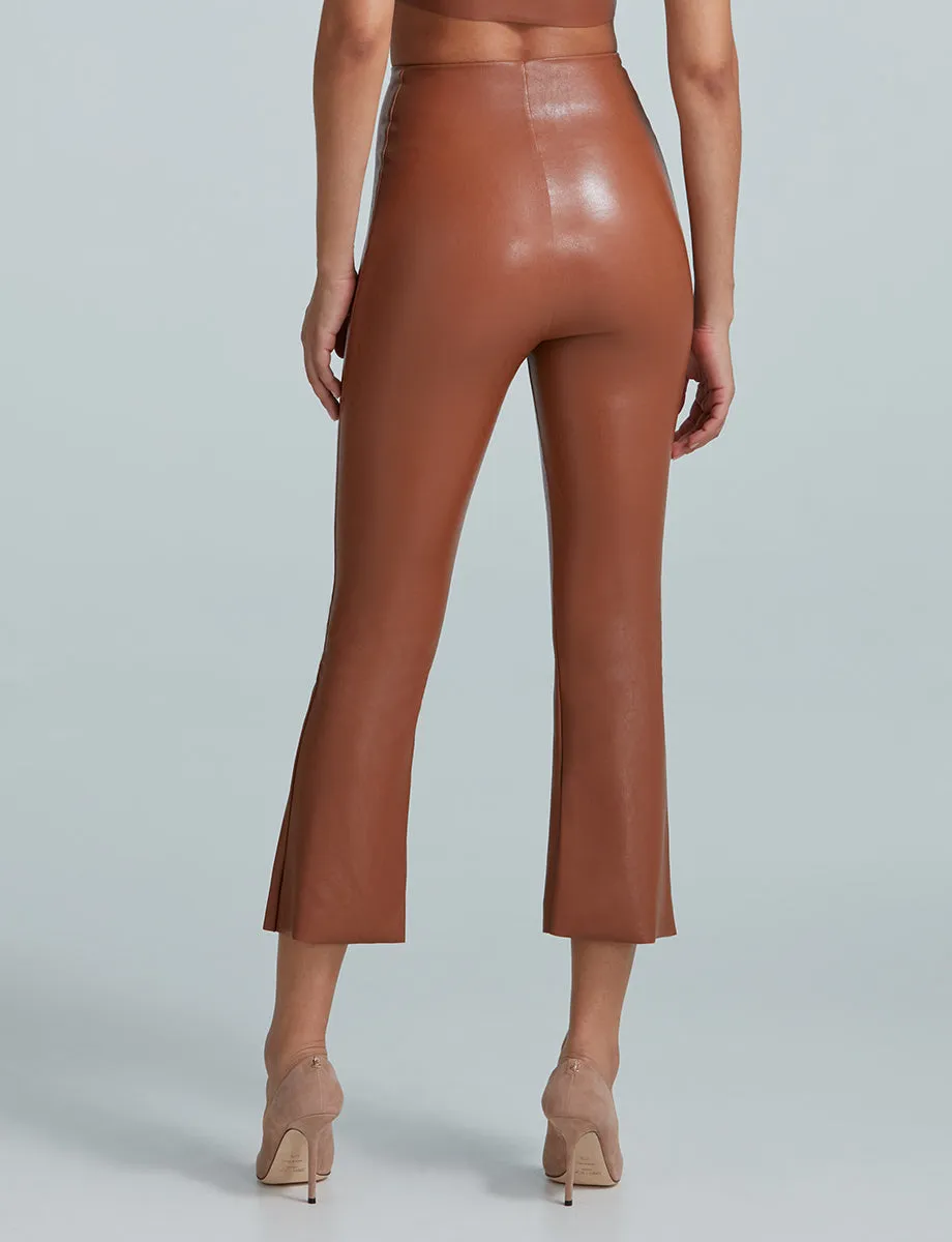 Commando | Faux Leather Crop Flare Legging {Cocoa}