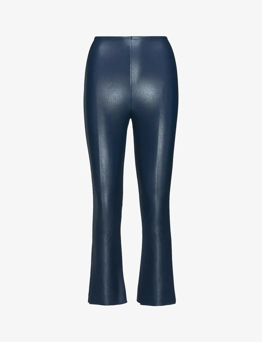 Commando | Faux Leather Crop Flare Legging {Navy}