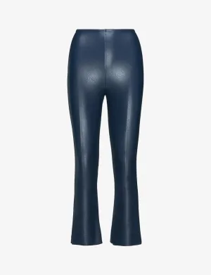 Commando | Faux Leather Crop Flare Legging {Navy}