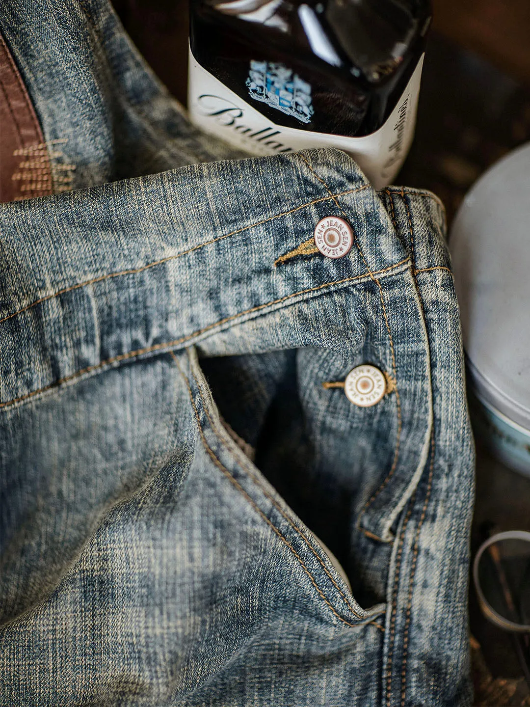 Contrast Denim Overalls