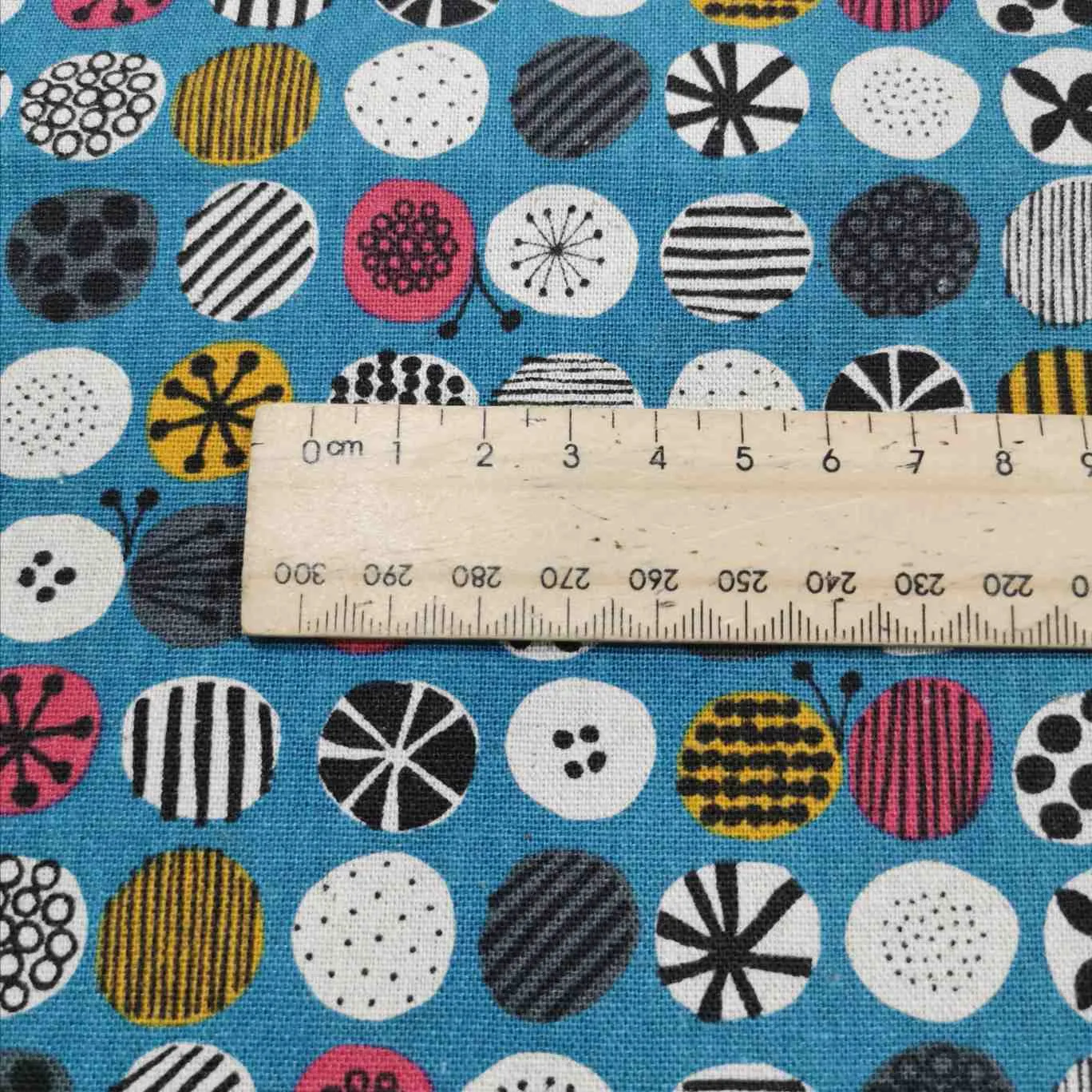 Cosmo Linen Cotton Canvas, Nordic Forest, Circles