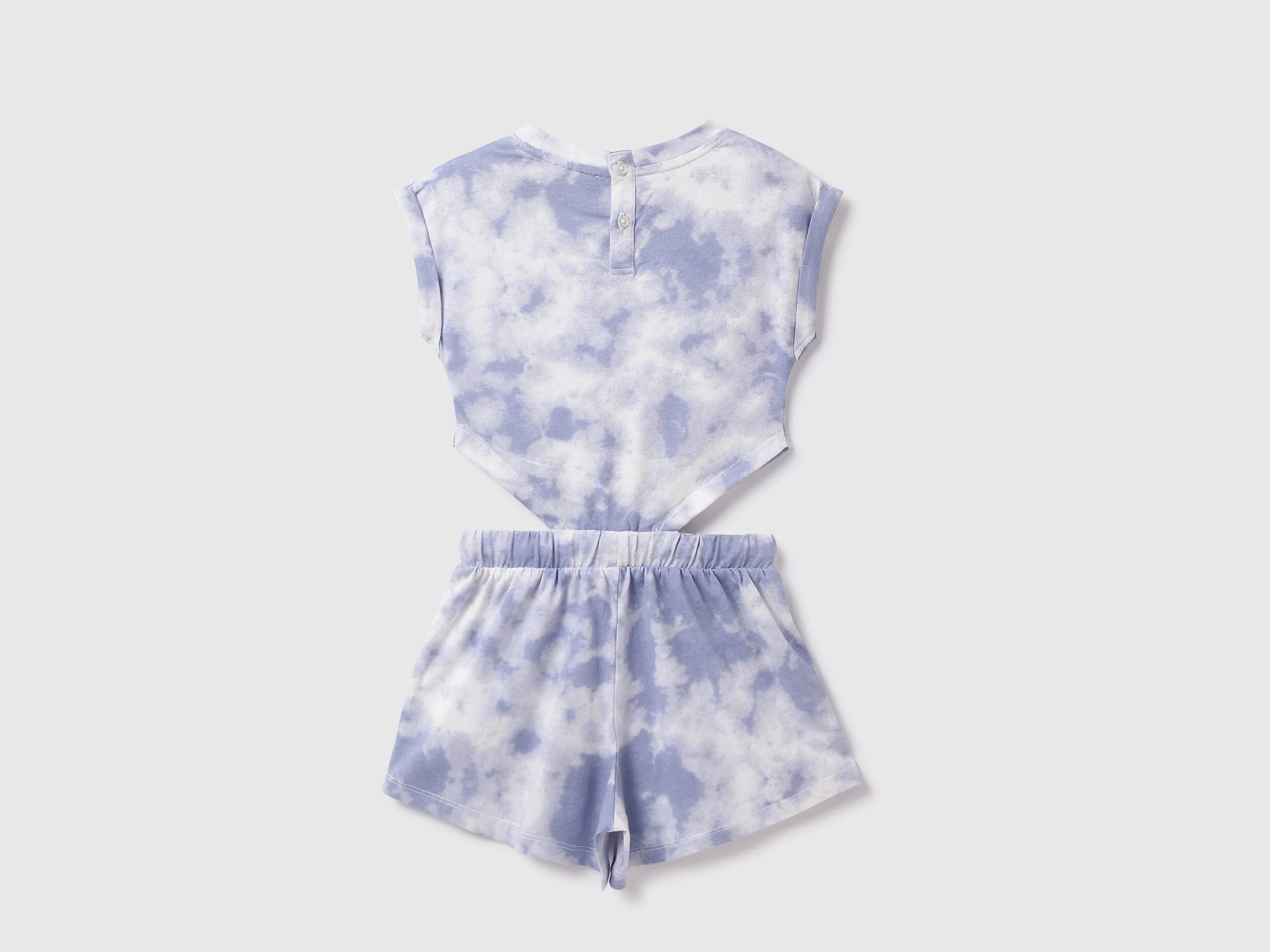Cotton Printed Round Neck Girls Jumpsuits