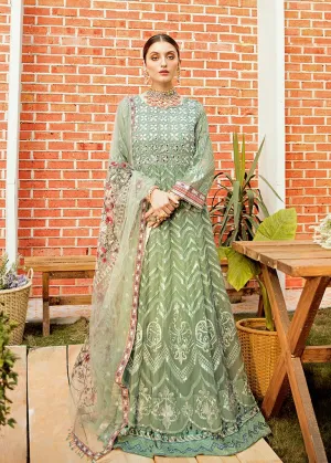 Crinkle Chiffon Embroidered Maxi in Apple Green Color #Y6114