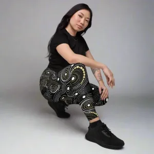 Crossover Leggings in Black and Gold