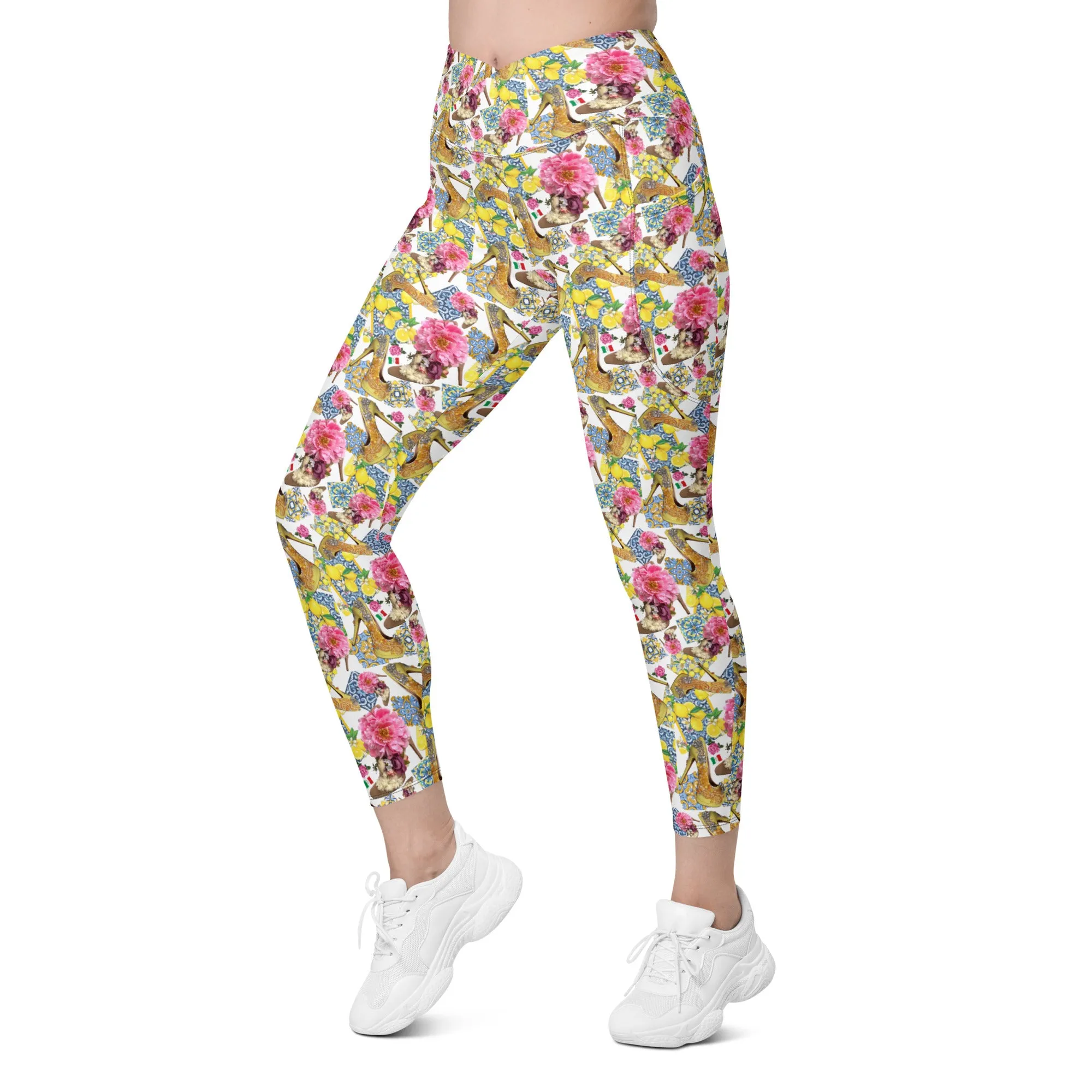 Crossover leggings with pockets 'Positano'