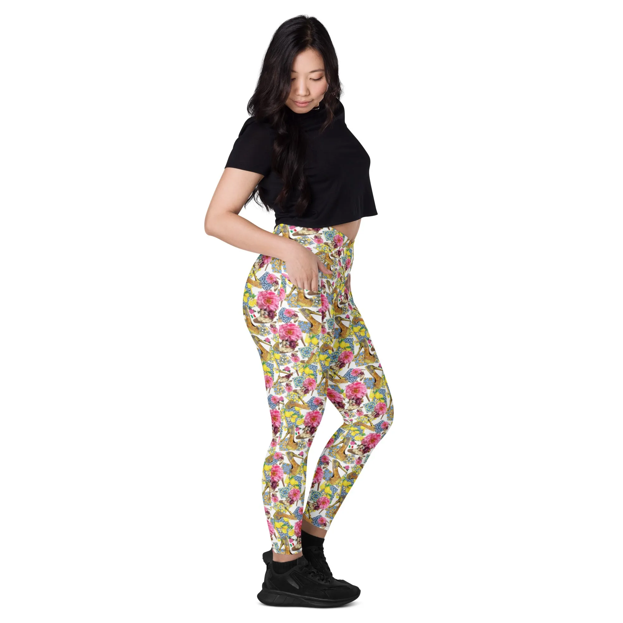 Crossover leggings with pockets 'Positano'