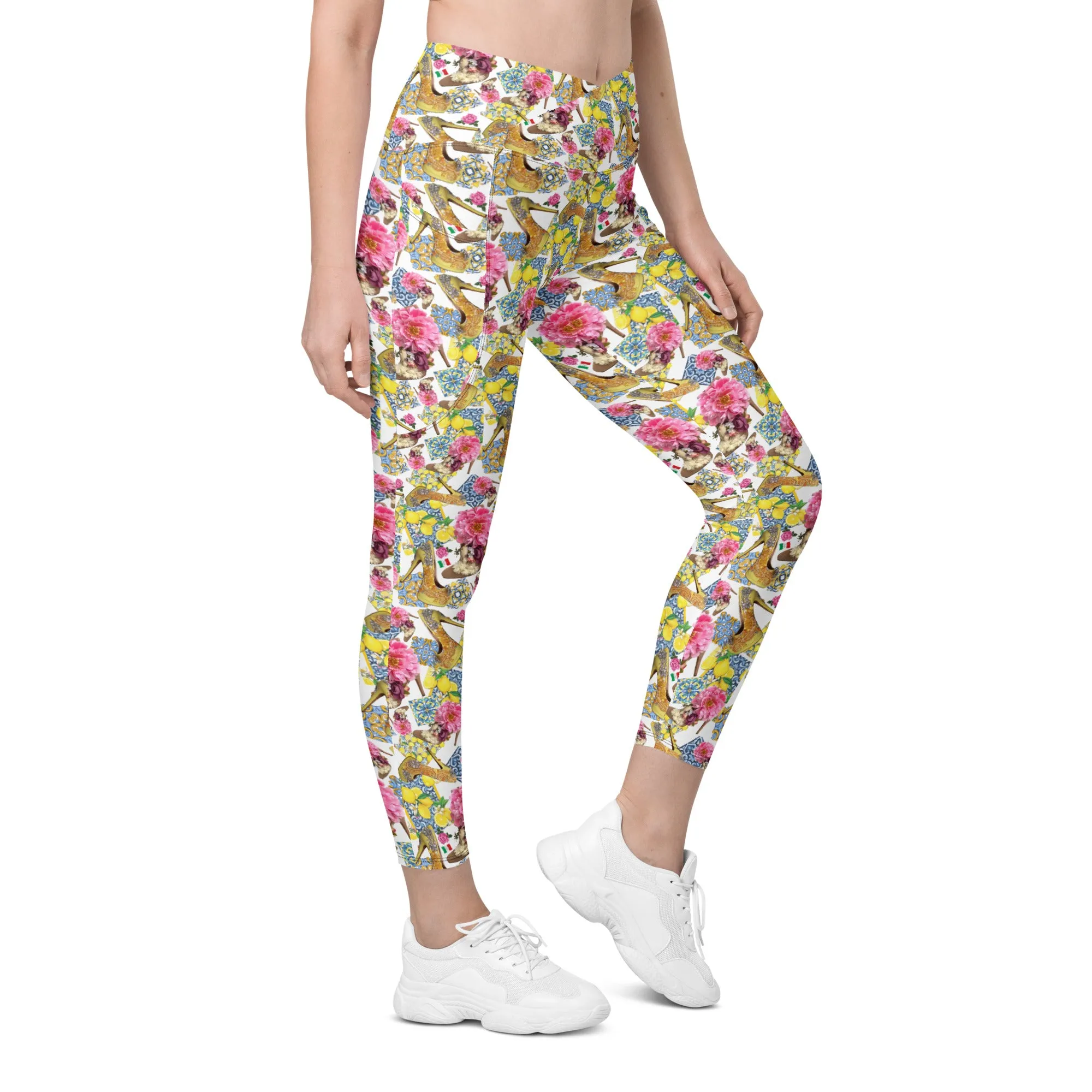 Crossover leggings with pockets 'Positano'