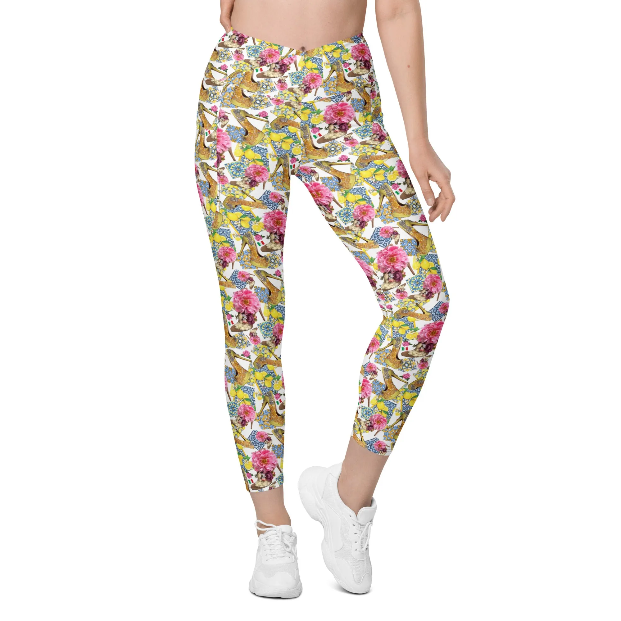 Crossover leggings with pockets 'Positano'