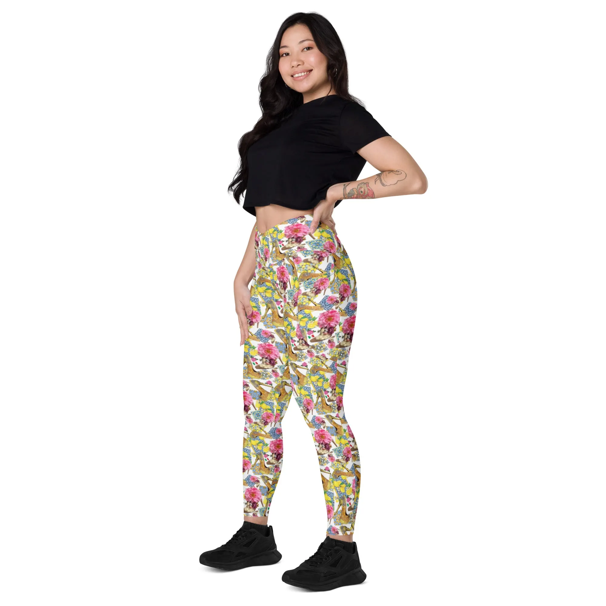 Crossover leggings with pockets 'Positano'