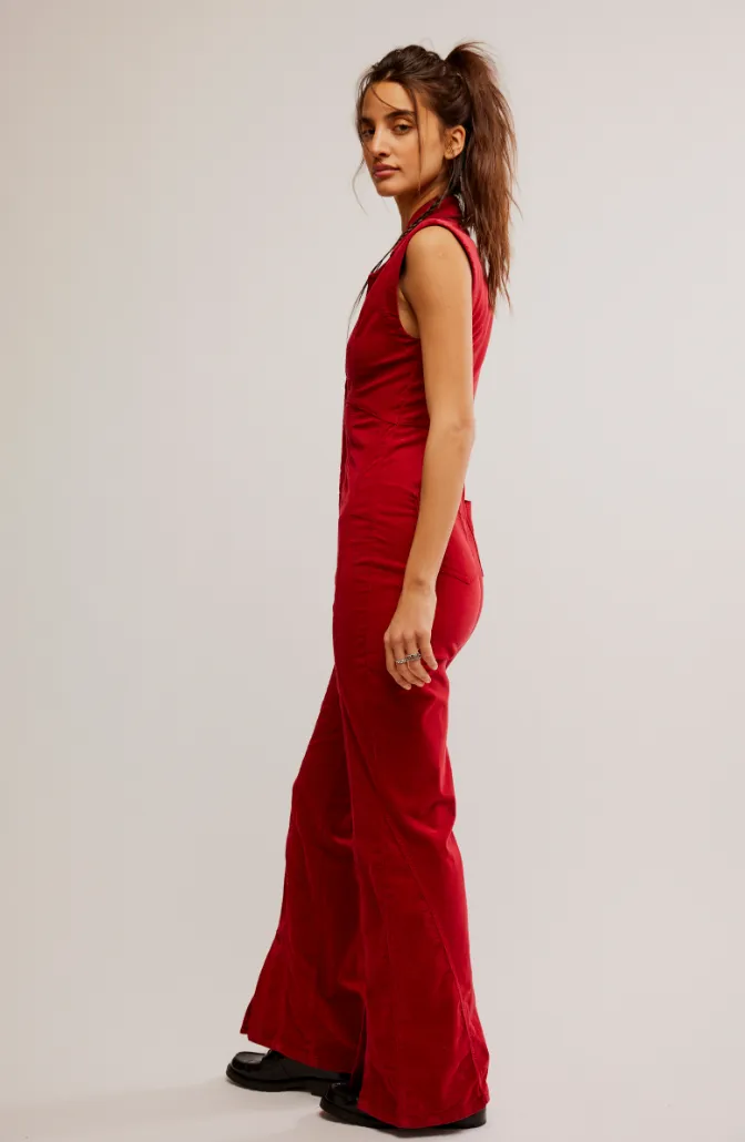 CRVY Ring the Alarm One Piece Corduroy Jumpsuit SALE