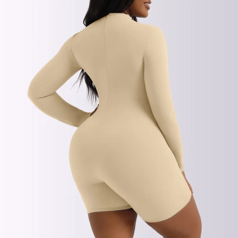Curve Couture Long Sleeve Fitted Romper